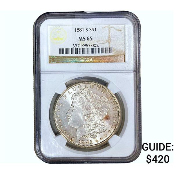 1881-S Morgan Silver Dollar NGC MS65