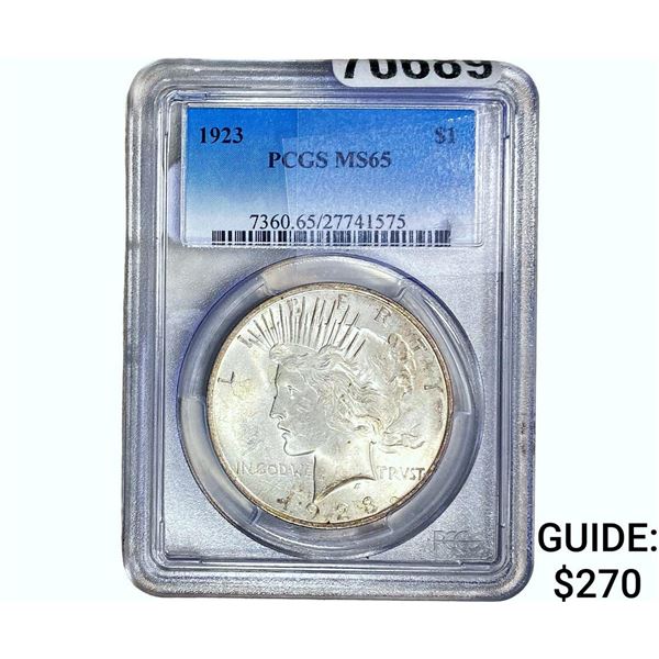 1923 Silver Peace Dollar PCGS MS65
