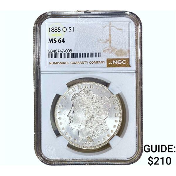 1885-O Morgan Silver Dollar NGC MS64