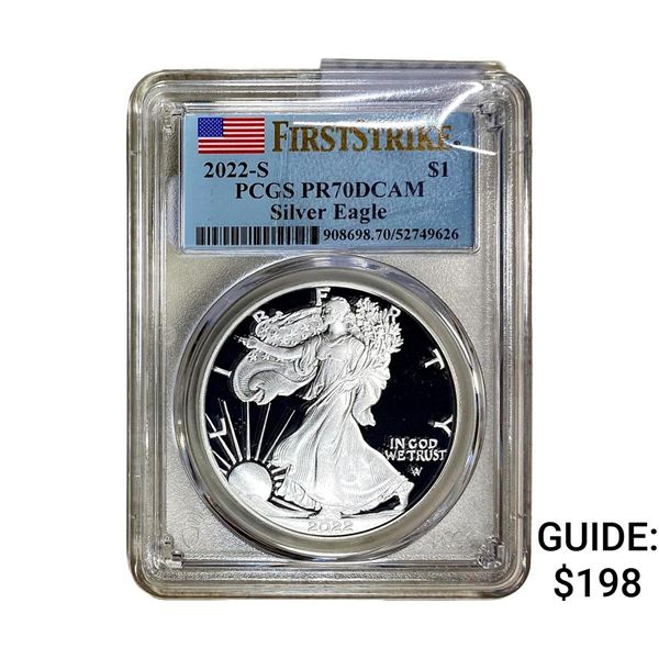 2022-S Silver Eagle PCGS PR70 DCAM