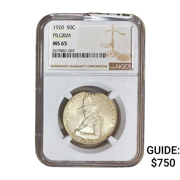1920 Pilgrim Half Dollar NGC MS65