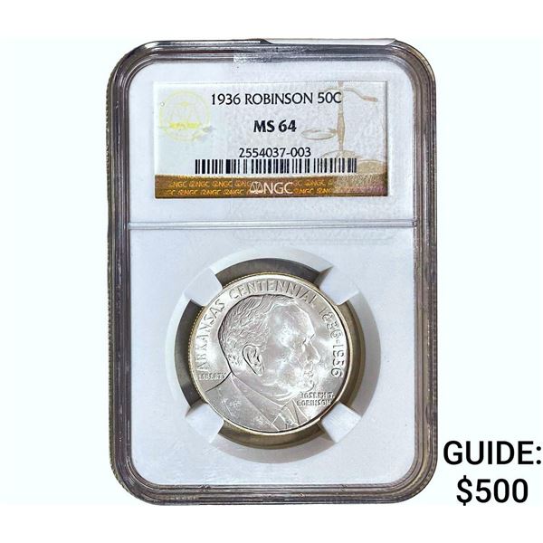 1936 Robinson Half Dollar NGC MS64