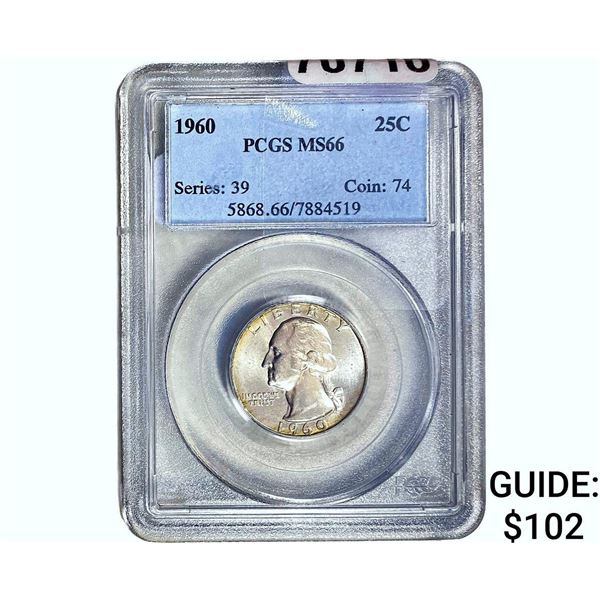 1960 Washington Silver Quarter PCGS MS66
