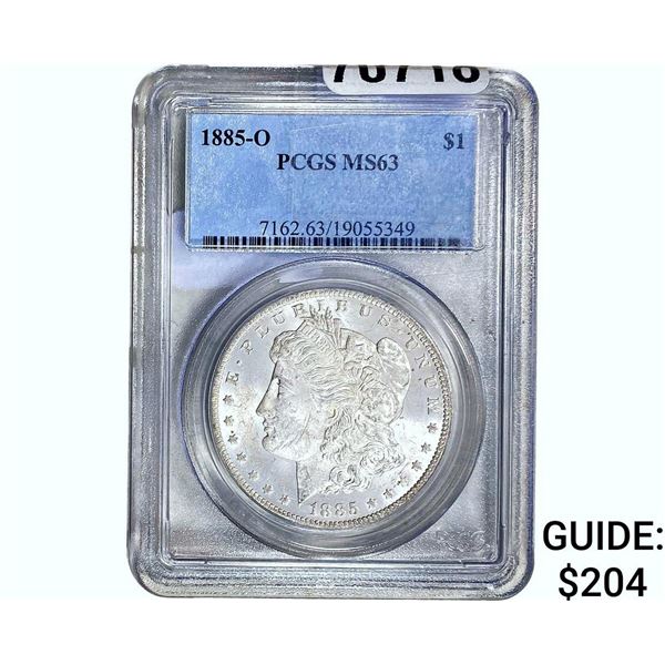 1885-O Morgan Silver Dollar PCGS MS63