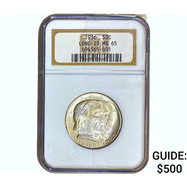 1936 Long Island Half Dollar NGC MS65