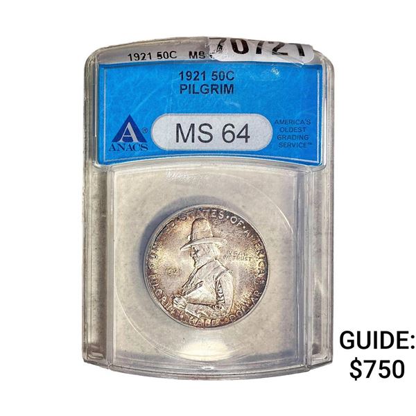 1921 Pilgrim Half Dollar ANACS MS64
