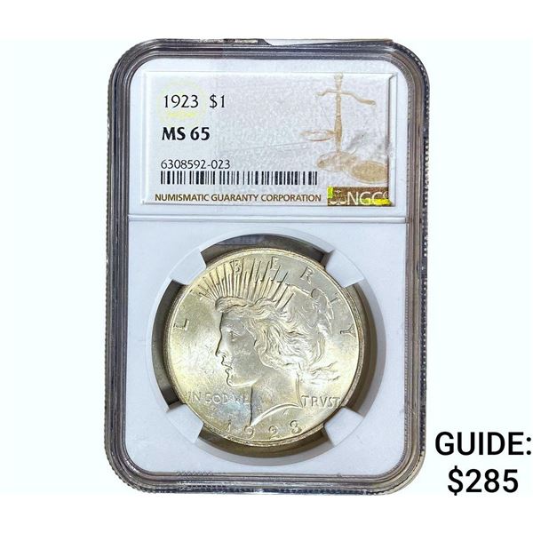 1923 Silver Peace Dollar NGC MS65