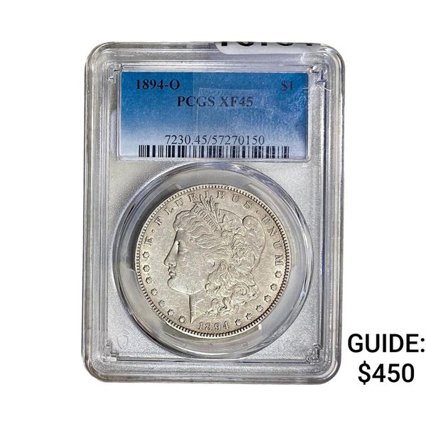 1894-O Morgan Silver Dollar PCGS XF45