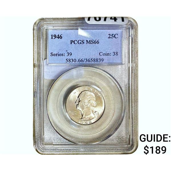 1946 Washington Silver Quarter PCGS MS66