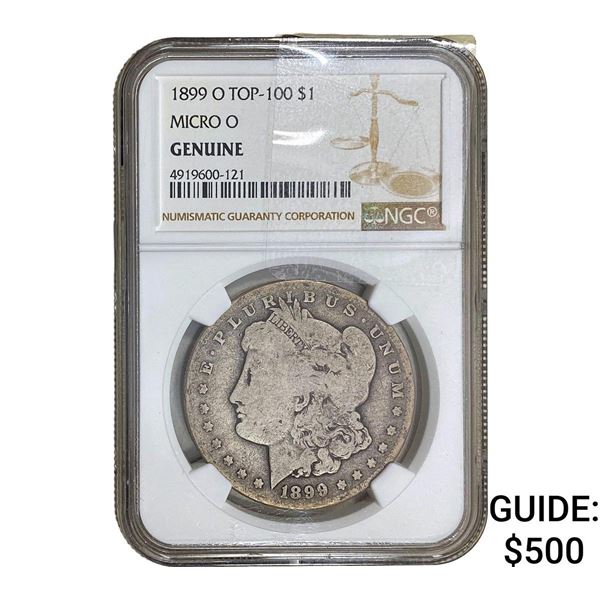 1899-O Micro O Morgan Silver Dollar NGC GENUINE
