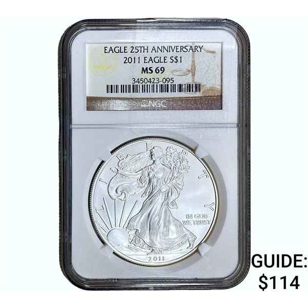 2011 Silver Eagle NGC MS69