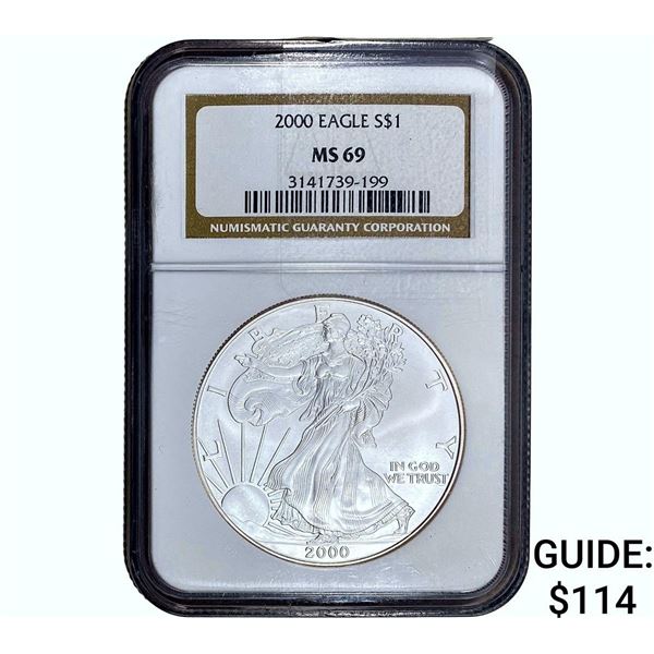 2000 Silver Eagle NGC MS69