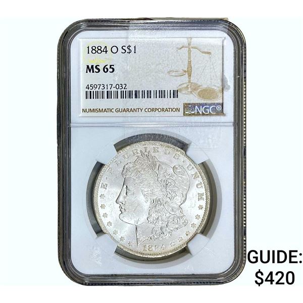 1884-O Morgan Silver Dollar NGC MS65