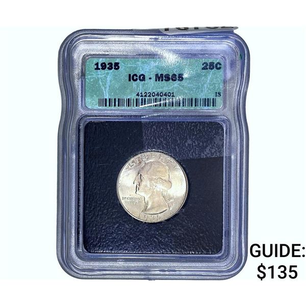 1935 Washington Silver Quarter ICG MS65