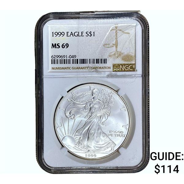 1999 Silver Eagle NGC MS69