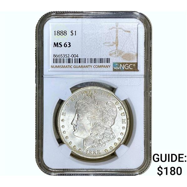 1888 Morgan Silver Dollar NGC MS63