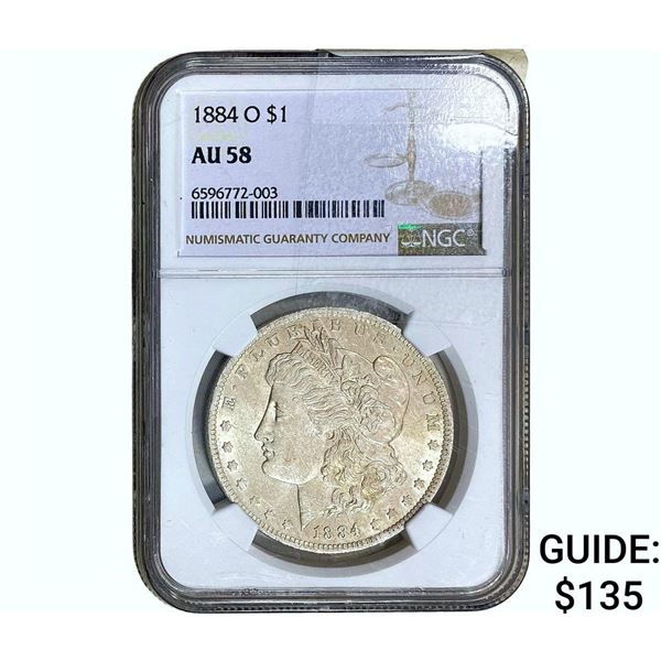 1884-O Morgan Silver Dollar NGC AU58
