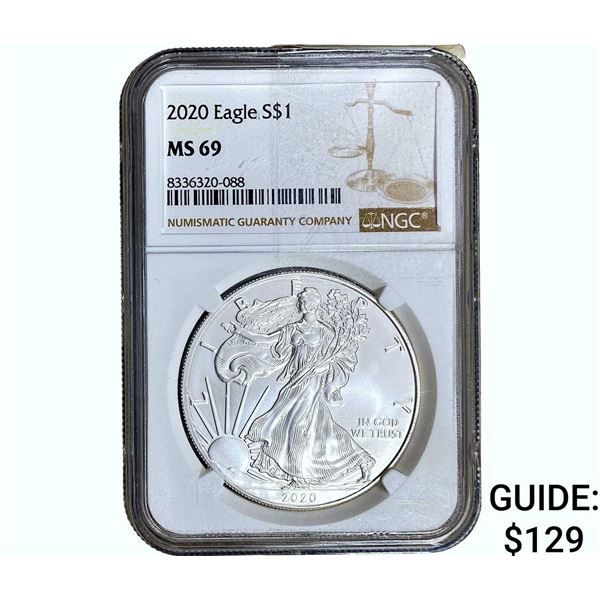 2020 Silver Eagle NGC MS69