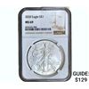 Image 1 : 2020 Silver Eagle NGC MS69