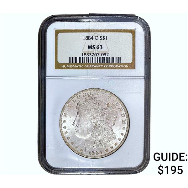 1884-O Morgan Silver Dollar NGC MS63