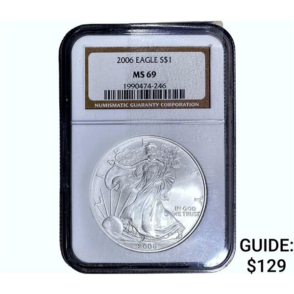 2006 Silver Eagle NGC MS69