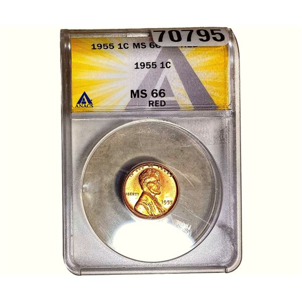 1955 Wheat Cent ANACS MS66 Red