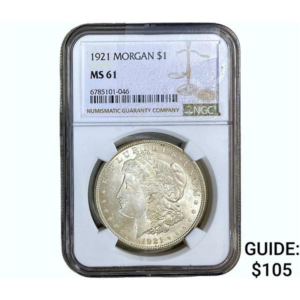 1921 Morgan Silver Dollar NGC MS61