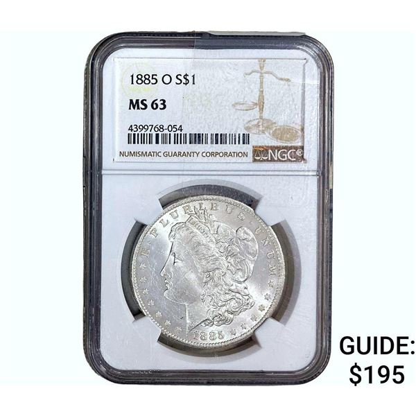 1885-O Morgan Silver Dollar NGC MS63