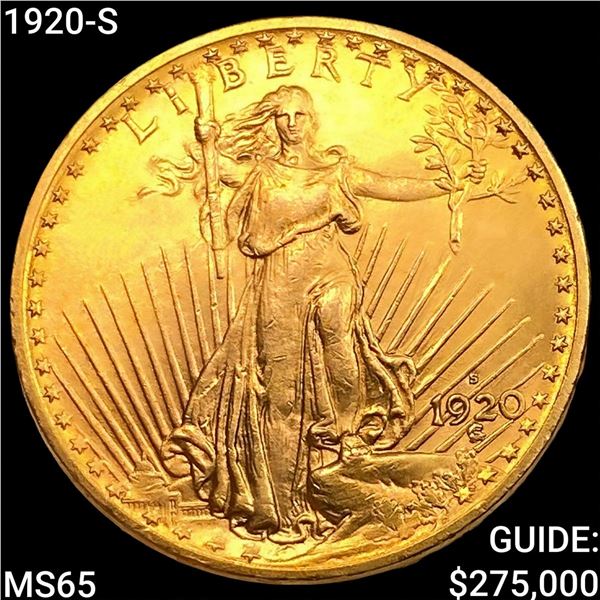 1920-S $20 Gold Double Eagle GEM BU