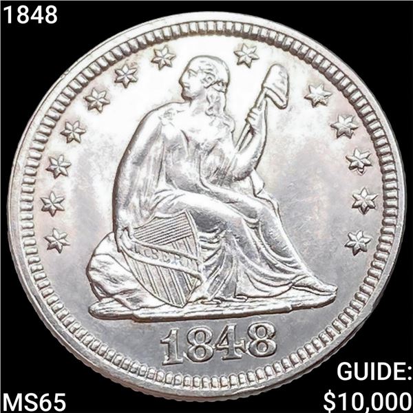 1848 Seated Liberty Quarter GEM BU