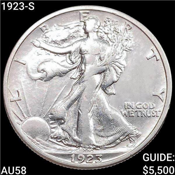 1923-S Walking Liberty Half Dollar CHOICE AU