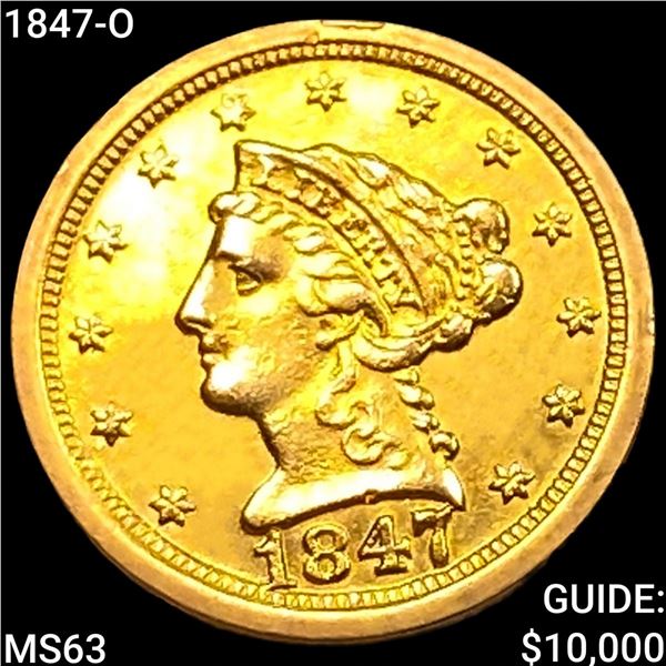 1847-O $2.50 Gold Quarter Eagle CHOICE BU
