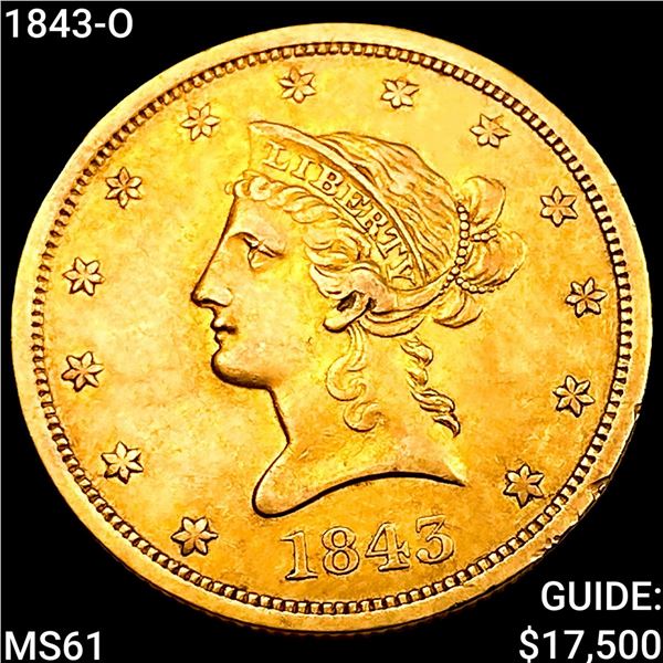 1843-O $10 Gold Eagle UNCIRCULATED