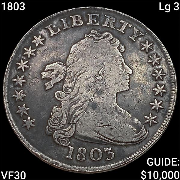 1803 Lg 3 Draped Bust Dollar LIGHTLY CIRCULATED
