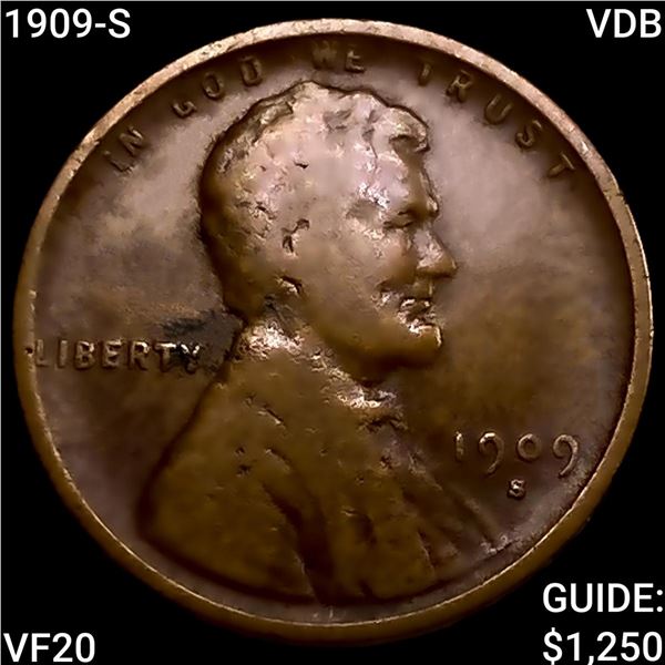 1909-S VDB Wheat Cent LIGHTLY CIRCULATED