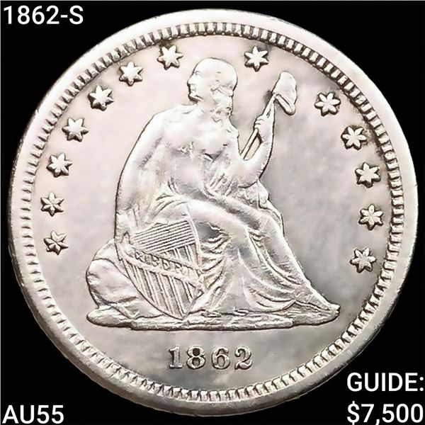 1862-S Seated Liberty Quarter HIGH GRADE