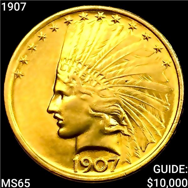 1907 $10 Gold Eagle GEM BU