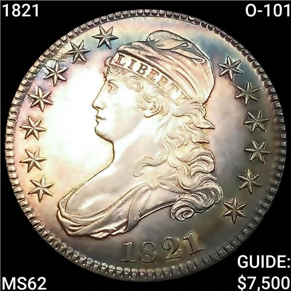 1821 O-101 Capped Bust Half Dollar UNCIRCULATED
