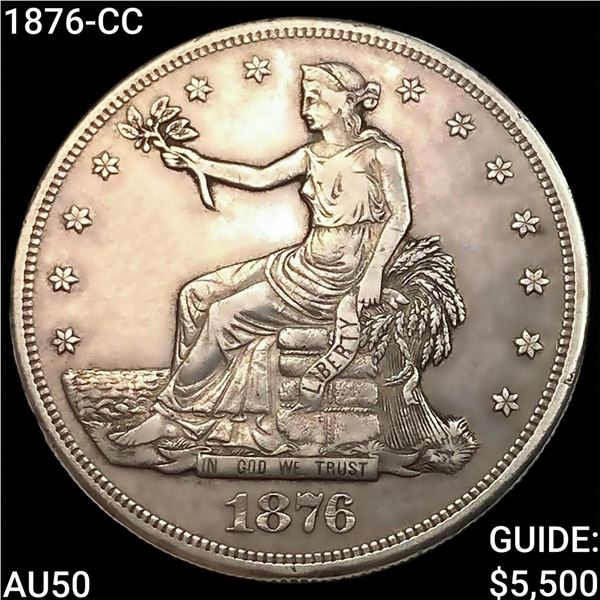 1876-CC Silver Trade Dollar CLOSELY UNCIRCULATED