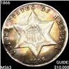 Image 1 : 1866 Silver Three Cent CHOICE BU