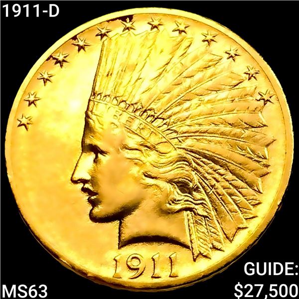 1911-D $10 Gold Eagle CHOICE BU
