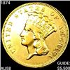 Image 1 : 1874 $3 Gold Piece CHOICE AU