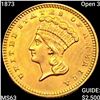 Image 1 : 1873 Open 3 Rare Gold Dollar CHOICE BU