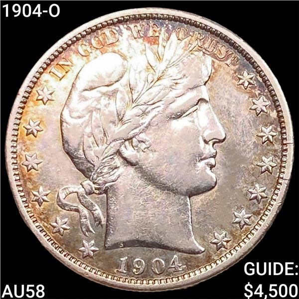 1904-O Barber Half Dollar CHOICE AU