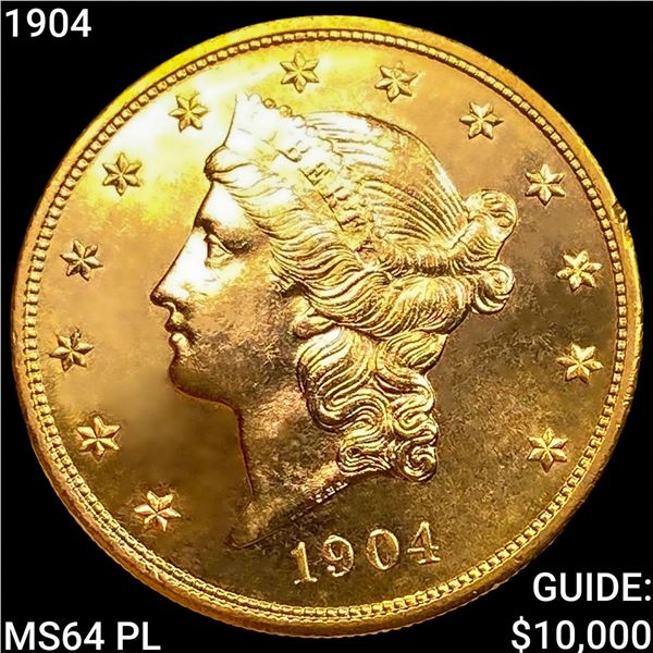 1904 $20 Gold Double Eagle CHOICE BU PL