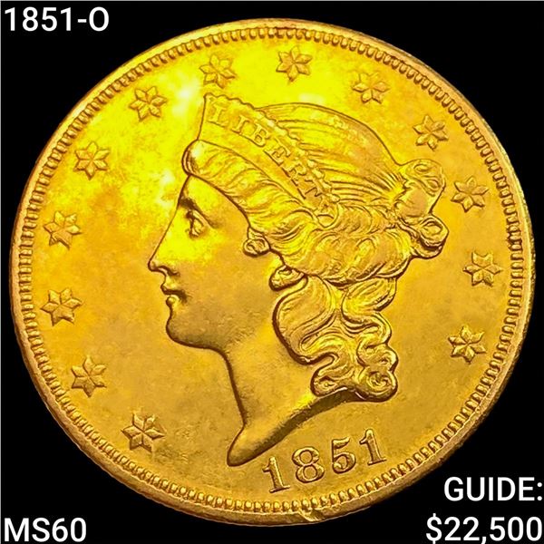1851-O $20 Gold Double Eagle UNCIRCULATED