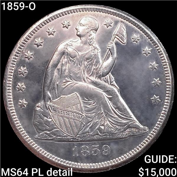 1859-O Seated Liberty Dollar CHOICE BU PL