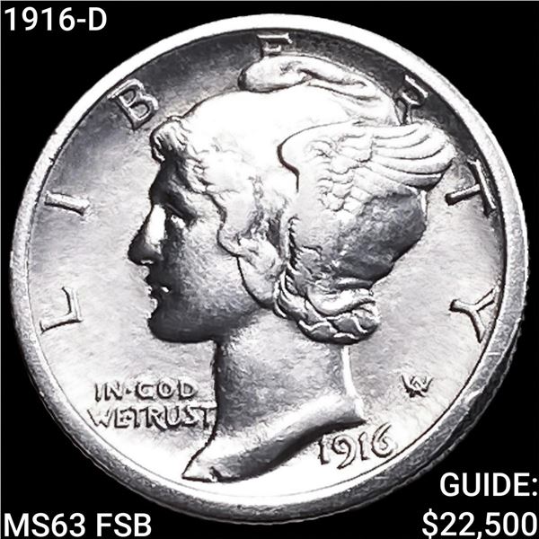 1916-D Mercury Dime CHOICE BU FSB