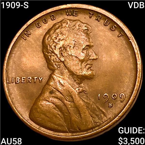1909-S VDB Wheat Cent CHOICE AU