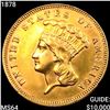 Image 1 : 1878 $3 Gold Piece CHOICE BU